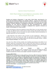 Elicit Plant joins the prestigious Class of 2025 of the French Tech 120