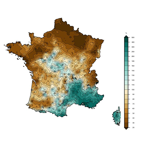 Mars 2025 : un mois très pluvieux au Sud, très sec au Nord